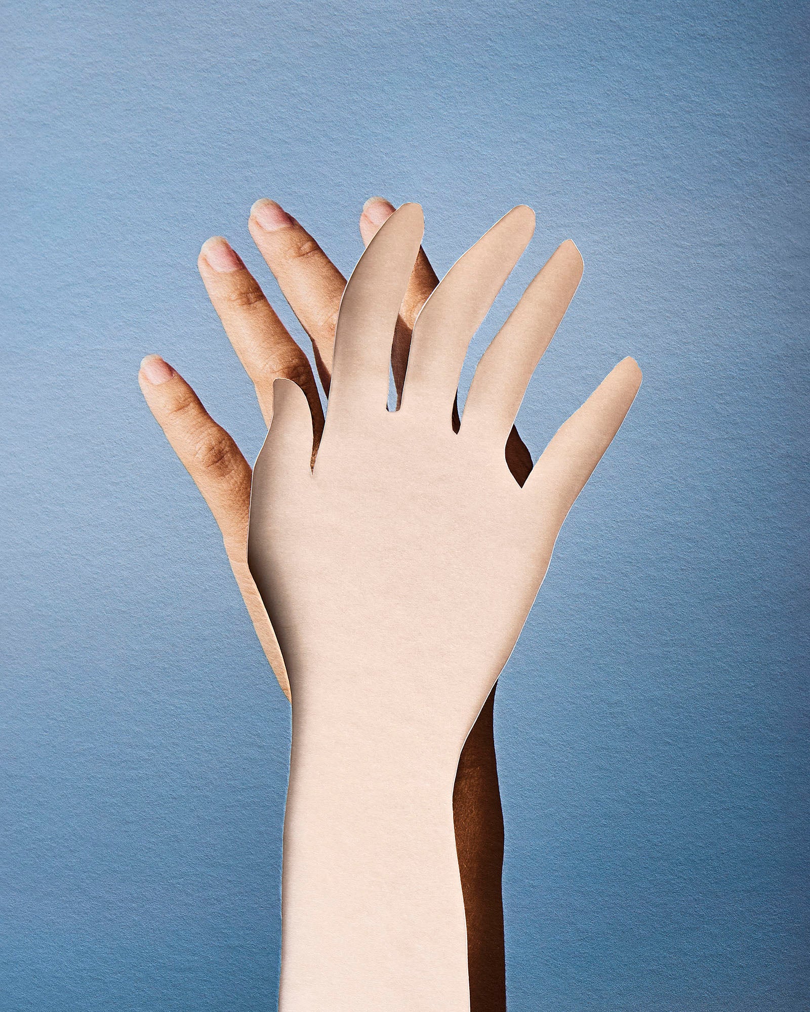 Missing Hand (2025) layered archival pigment print by Alma Haser, 13×16.2 in