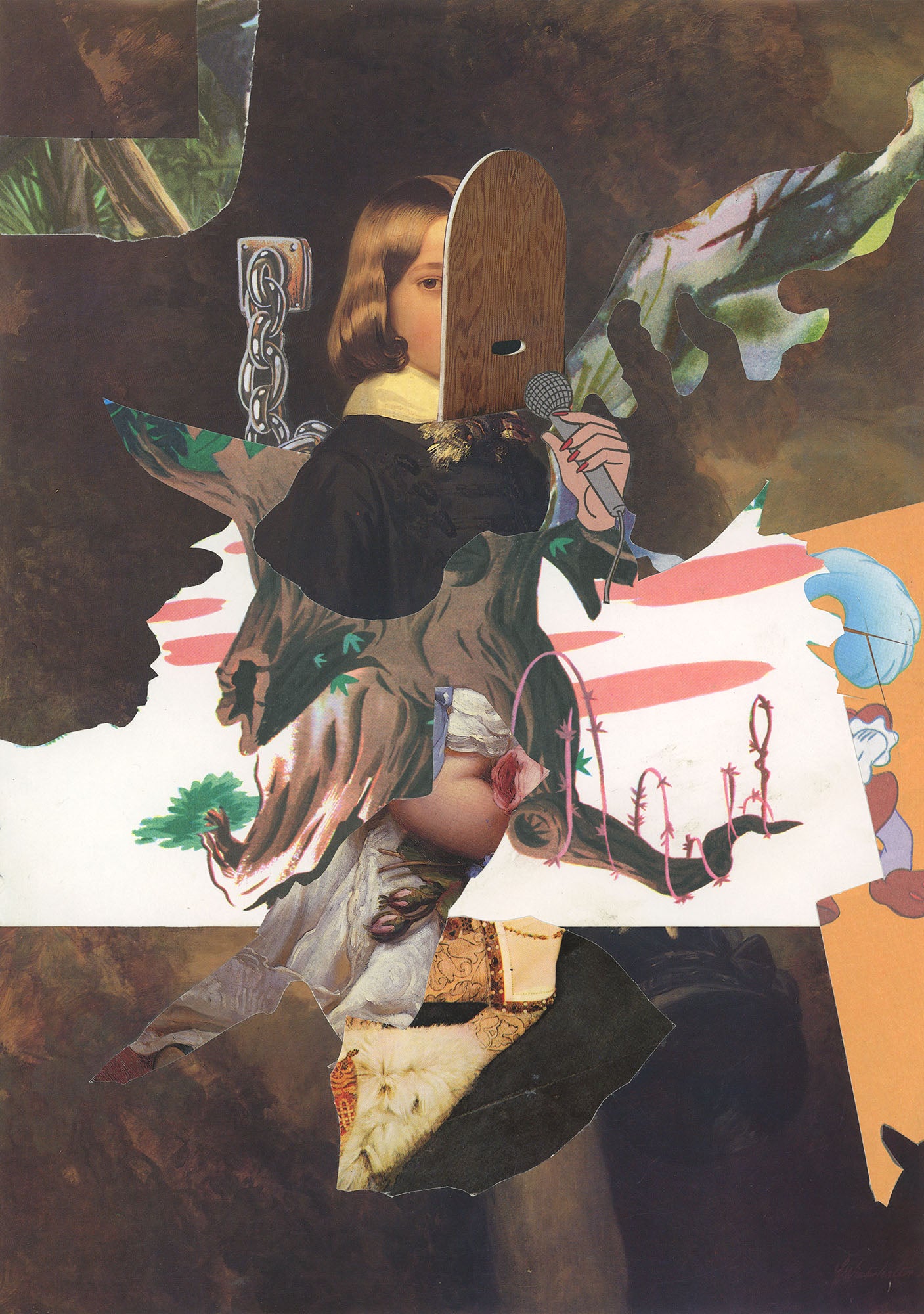 Paul Henderson Blues Singer (2021) analog paper collage by Paul Henderson, 10×13 in