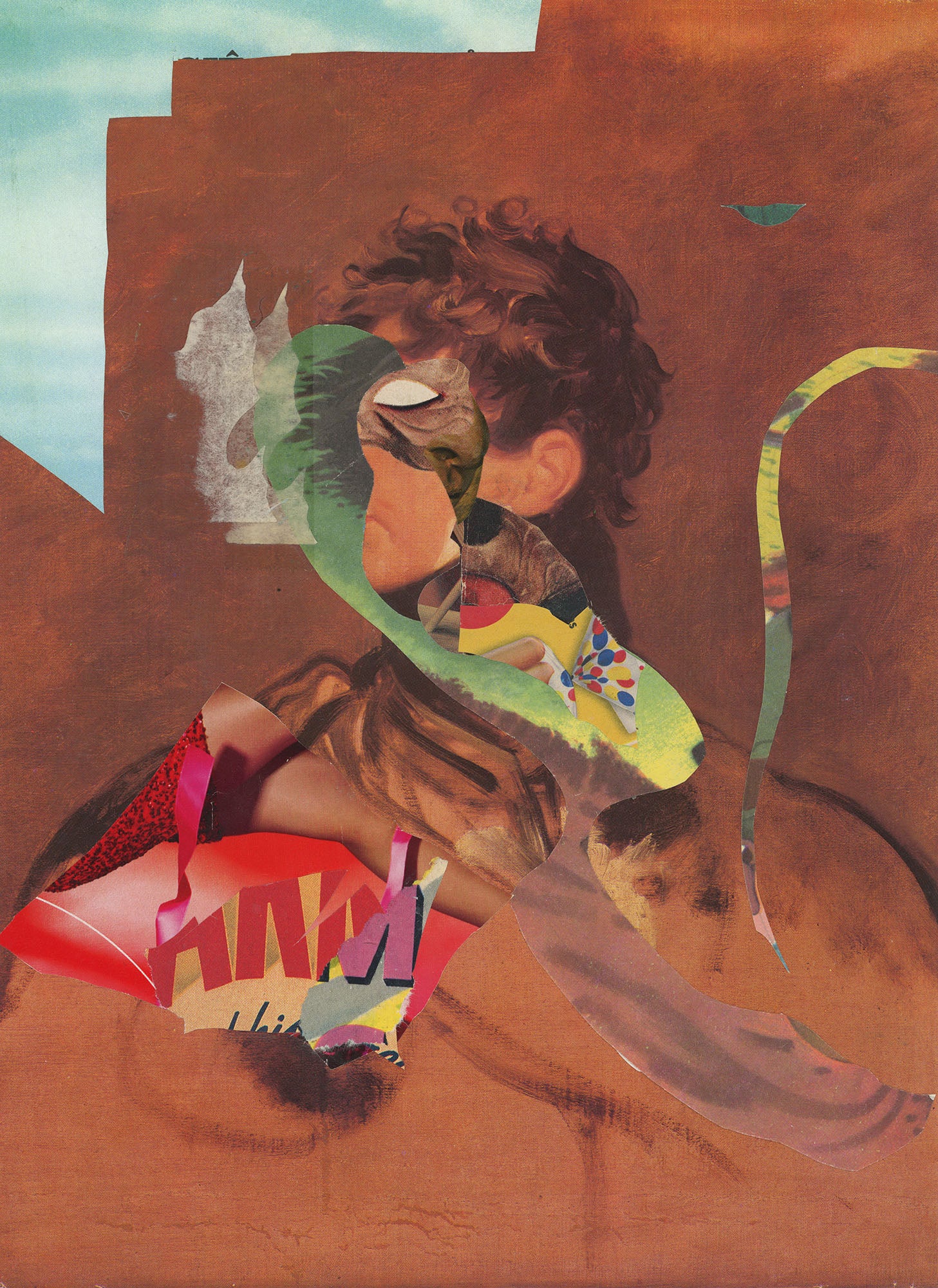 Paul Henderson, No Frills Beauty Queen (2021) analog paper collage by Paul Henderson, 9.5×13 in