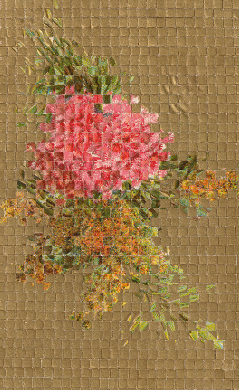 Reinventario 01 (2024) collage by Susana Blasco, made from found antique postcards, 5.3×3.1 in