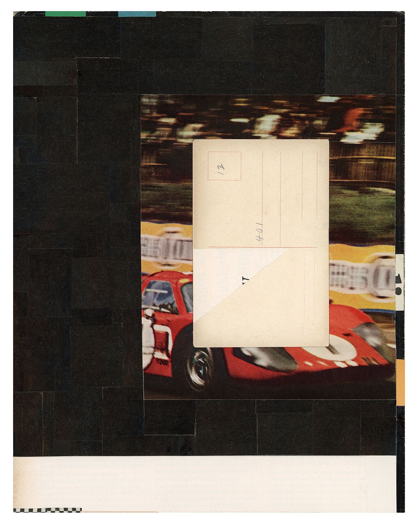 Jack Felice, Theoretical Race Car Driver (2024) archival pigment print by Jack Felice from paper collage original; 4 sizes, edition varies