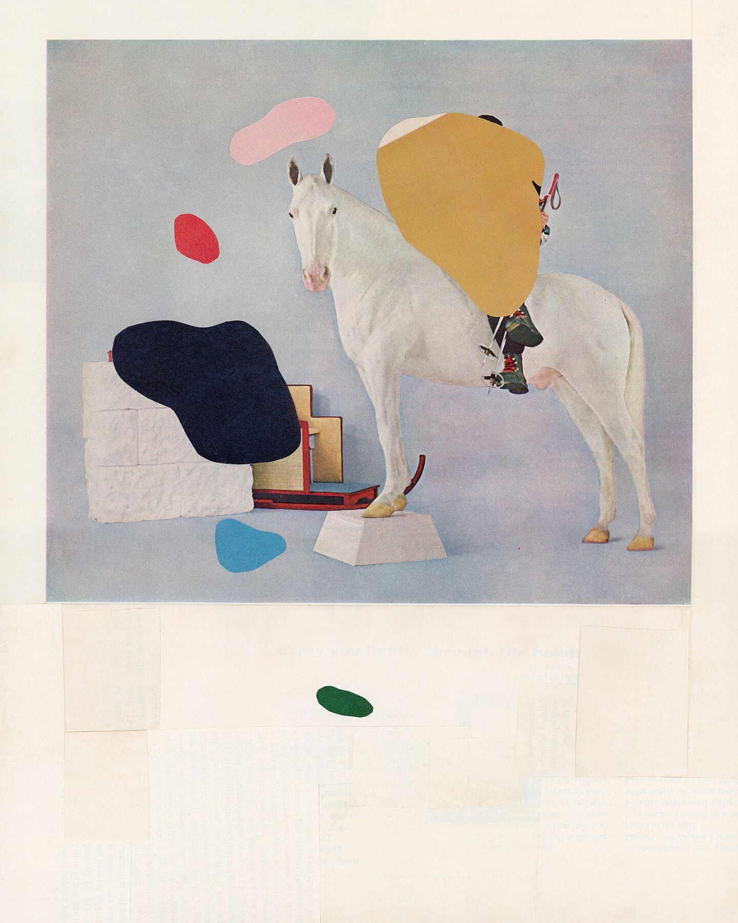 Jack Felice, Horse In Snow (2024) archival pigment print by Jack Felice from paper collage original